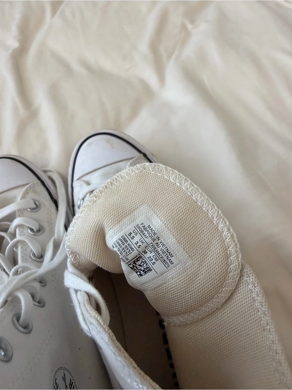 Converse White High-Top Platform Sneakers with Black Trim
